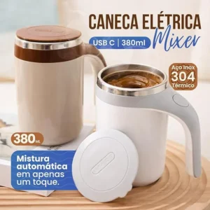 Caneca Misturadora Automática Elétrica USB Bateria Recarregável Mixer Café 380ml - Imagem 1